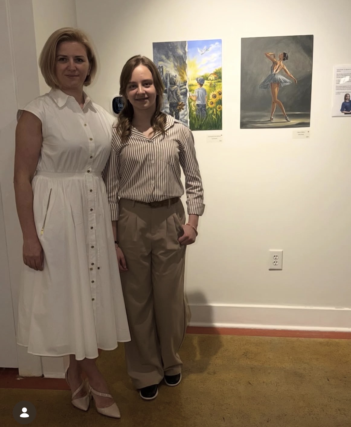 Sofia with her mentor at the WE KNOW WHO THEY ARE exhibition
