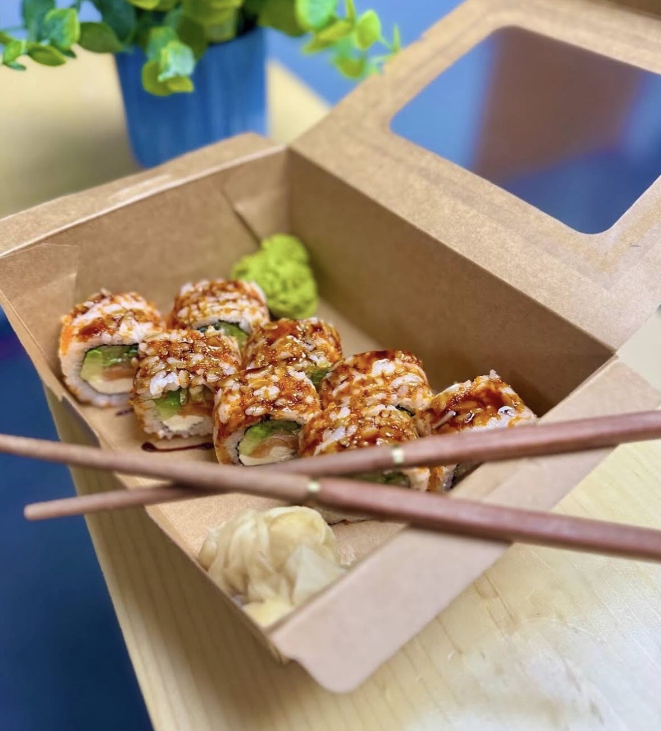 Roll in takeout box