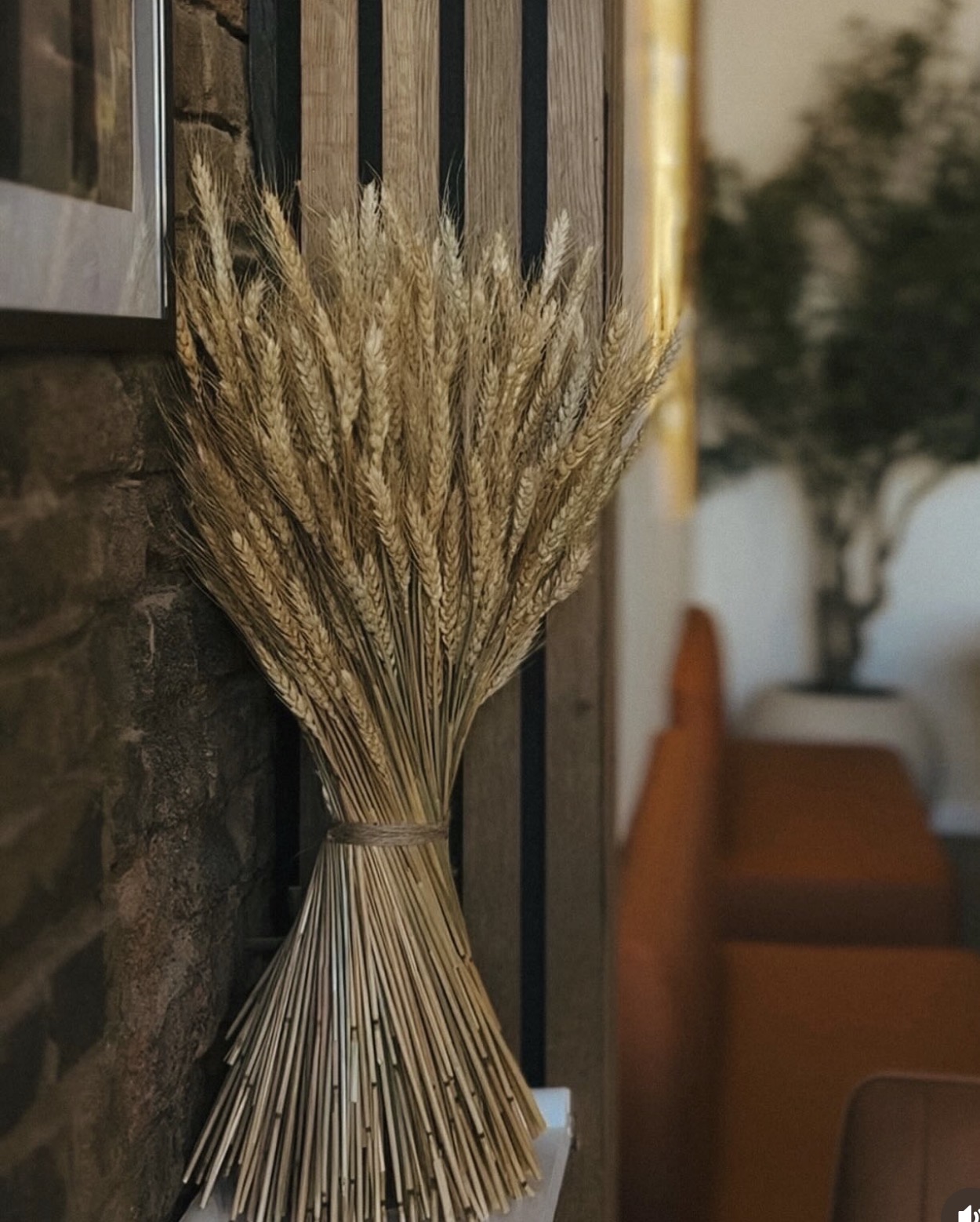 Wheat bouquet inside the restaurant