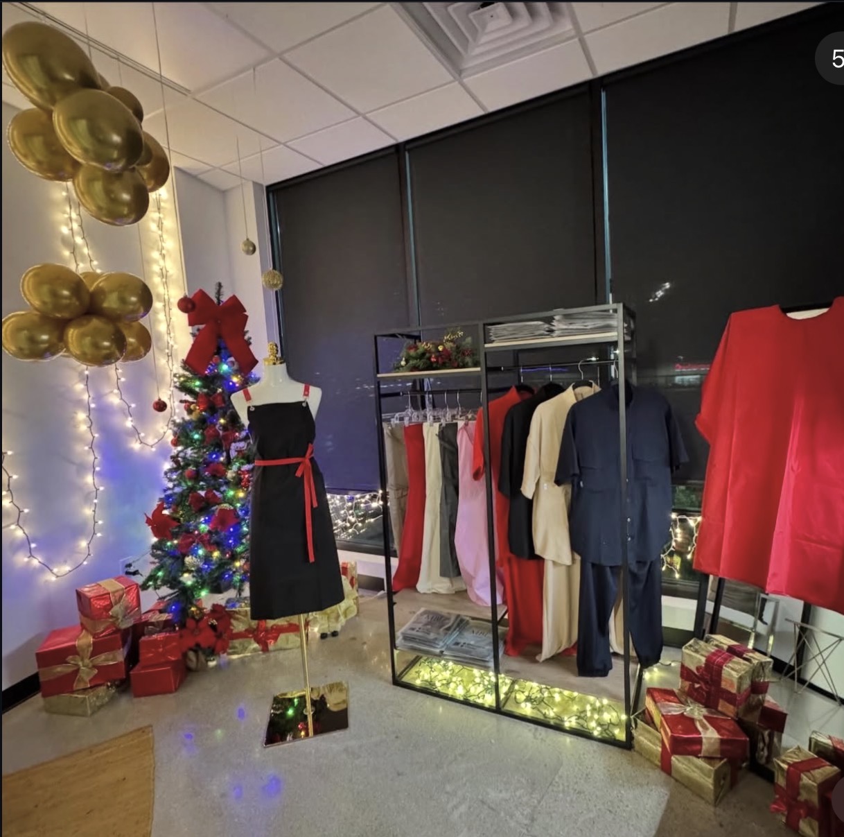 MBL Wear showroom with the collection on display