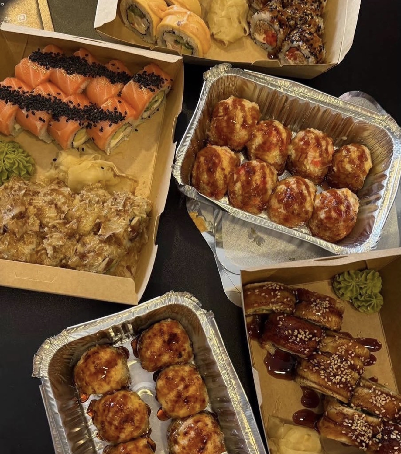 Full sushi spread